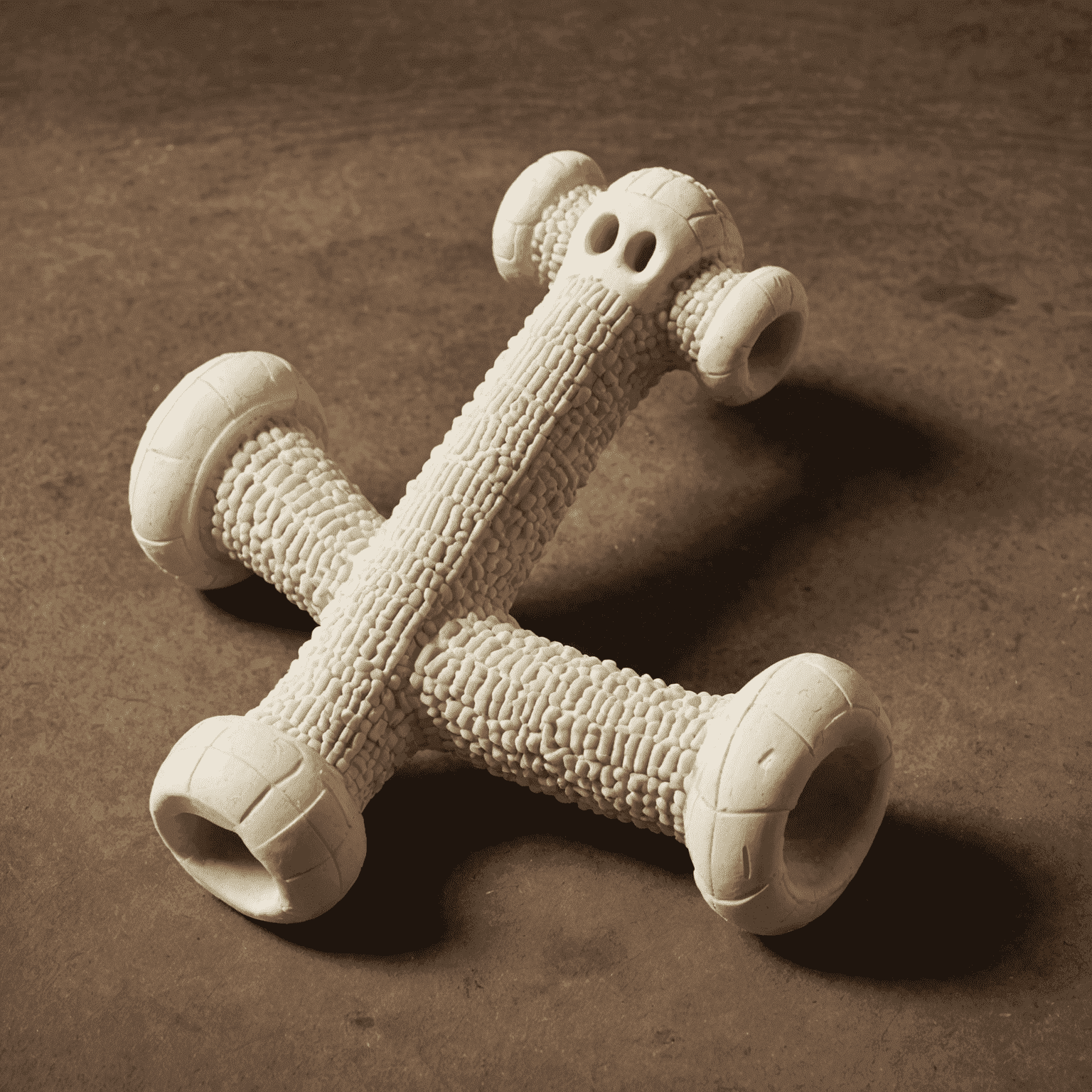 A robust, textured chew toy made from natural rubber in the shape of a bone